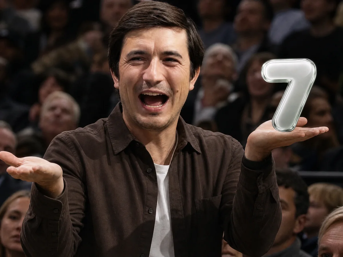 Six seven meme. Hands out like scales, chrome 7 in one palm.